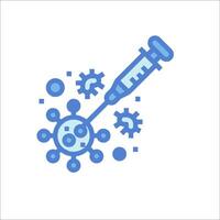 A syringe with a virus on it vector
