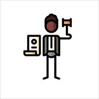 A man holding a phone and a computer vector