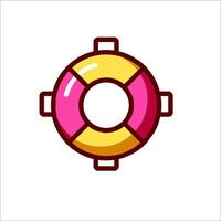 A life preserver icon in a flat style vector