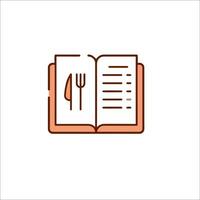A book with a fork and knife icon vector