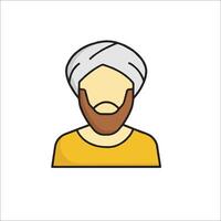 A man with a turban and beard icon vector