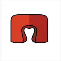 A red and white logo for a company vector