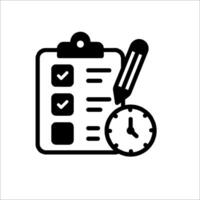 Checklist and clock icon illustration vector