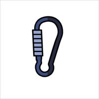 A blue carabine with a hook on it vector