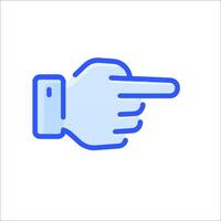 A hand pointing at something on a white background vector