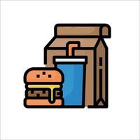 Fast food icon with a burger and drink vector