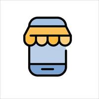 A phone with a window and a awning on it vector