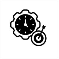 A clock and a dart are on a white background vector