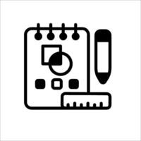 A notebook and pen icon on a white background vector
