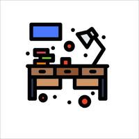 Office desk icon vector
