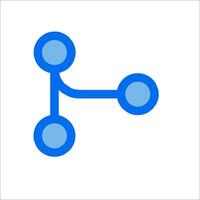 A blue and white icon with three circles vector