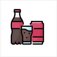 Coca cola can and glass icon vector
