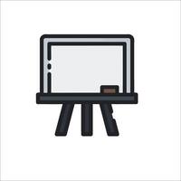 A black and white drawing board with a white board vector
