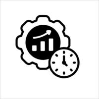 A clock and a graph icon on a white background vector