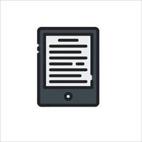 A tablet computer with a paper document on it vector