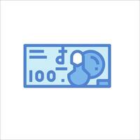 A blue and white sign with a thermometer and a dollar sign vector