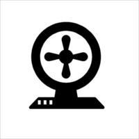 A black and white icon of a fan on a computer vector