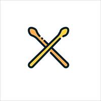 Crossed sticks icon on white background vector
