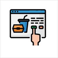 A hand pressing a button on a computer screen vector