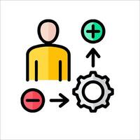 A person with a gear and a person with a gear icon vector