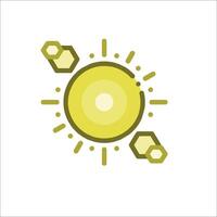 A yellow sun with a yellow sun in the middle vector