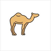 A camel is standing in the middle of a white background vector
