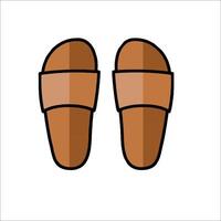 Two brown sandals on a white background vector