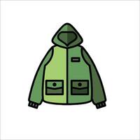 A green jacket with a hood on it vector