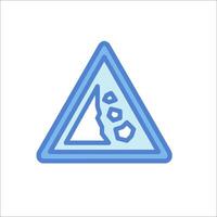 A blue triangle with a mountain in the middle vector
