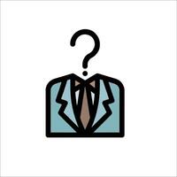 A man's suit with a question mark on it vector