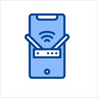 A phone with a wifi signal icon vector
