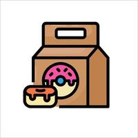 A donut box and donuts in it vector