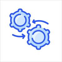 Two gears are connected to each other vector