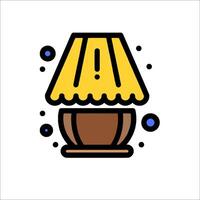 A lamp with a yellow light bulb on top vector