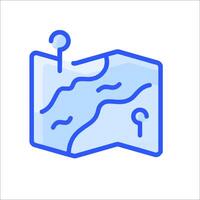A map icon with a pin pointing to a location vector