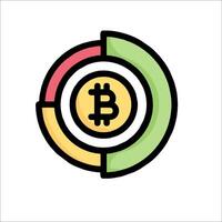 Bitcoin icon, flat style, illustration vector