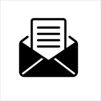 An envelope with a paper document inside vector
