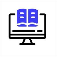 A computer monitor with an open book on it vector