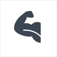 A muscular arm with a fist icon vector