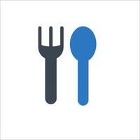 A fork and spoon icon on a white background vector