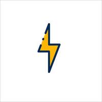 A lightning bolt logo with a yellow and blue color vector