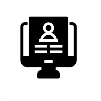 A computer monitor with a person on it vector