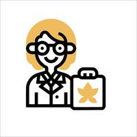 A woman with a briefcase and a leaf vector