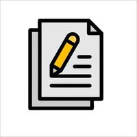 A pencil and paper icon on a white background vector
