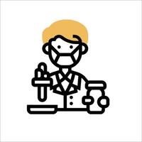 A man in a lab coat holding a test tube vector