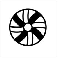 A black and white image of a wheel vector