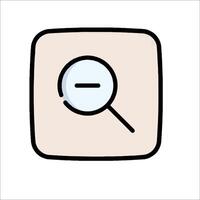 A magnifying glass icon on a white background vector
