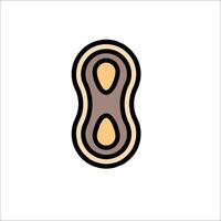 A peanut is shown in a flat style vector
