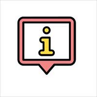 A pink and yellow icon with the word i vector