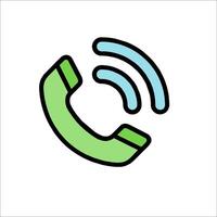 A phone icon with a green and blue color vector